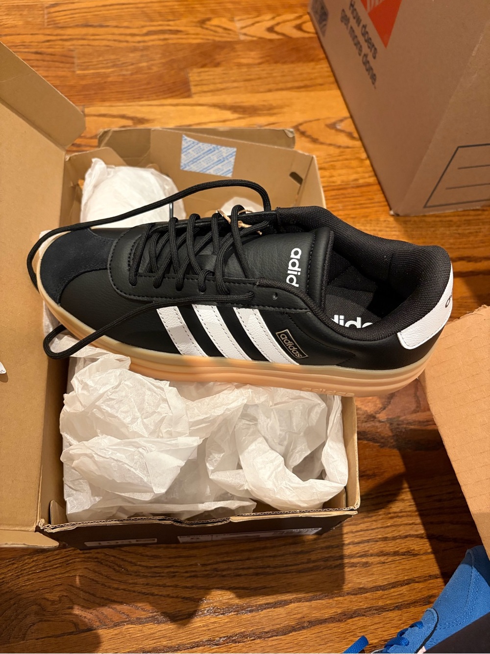 adidas Women’s Black VL Court Shoes with Gum Sole